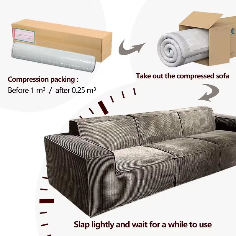 Flat Pack Compressed Sofa for Easy Shipping