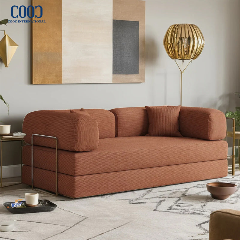 Wholesale Foshan Factory Living Room Furniture Velvet Couch Vacuum Compressed Sofa